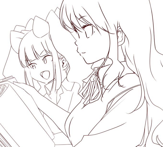 鳥山センセの絵を見てたら、線画絵を描きたくなって描き描き。_φ(^q^) 