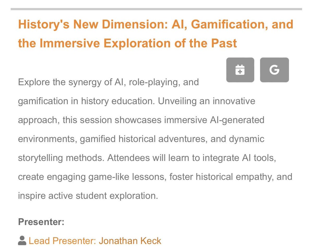About to give a session at #CCSS24 on gamification, AI, and transforming history and social science content into an immersive experience. Got my epic Skyrim background music ready to set the tone #xplap #TGEchat #gamification