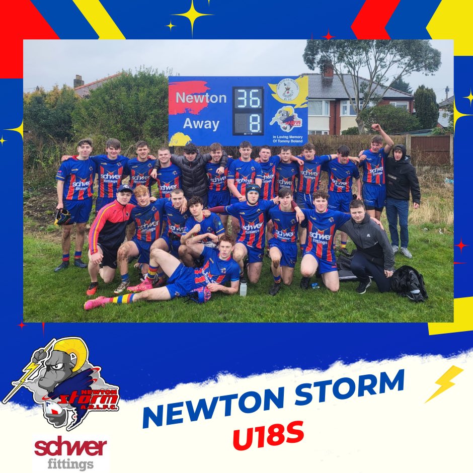 🔵🔴🟡 U18S NEWS 🔵🔴🟡
Newton Storm 36 - 8 Westhoughton Lions A promising start for the season ahead for our newly formed U18s. A stop start game due to both teams getting used to the new rules. From what we've seen today it looks like it's going to be a great season!