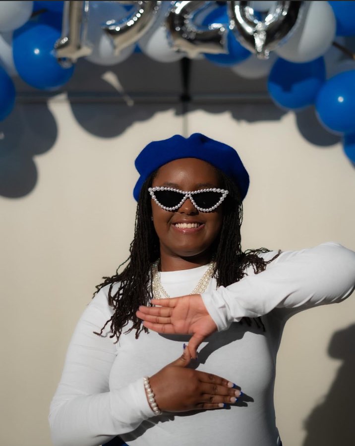 Deuce:Bluez Cluez 
Major:English Literature 
Graduation Year:2027 
Why Zeta:I wanted to be a Zeta to continue my family legacy of being in the Blue and White family. I also wanted to belong to a group of young women who would push me to be my best &amp; to be a supportive community.