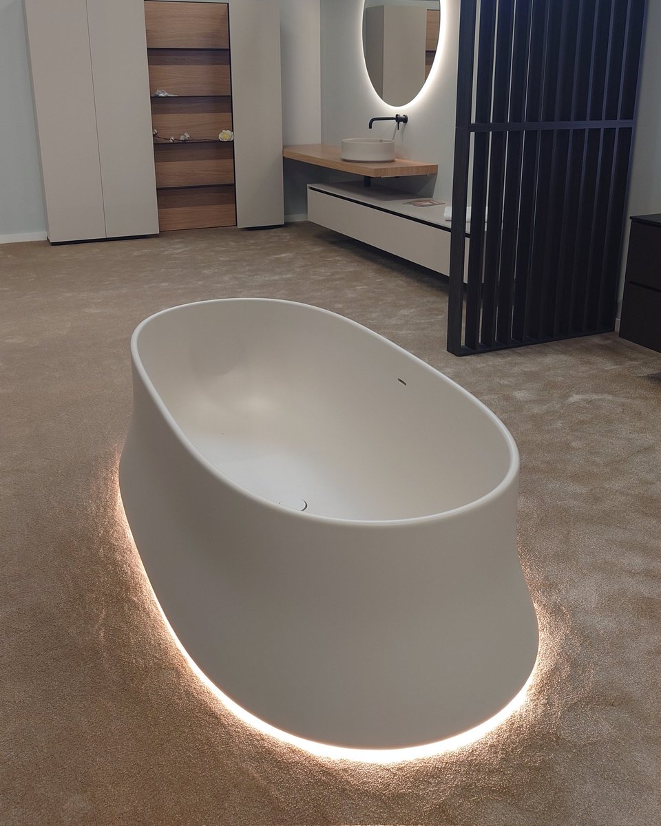 The Volcano bathtub by @Oasis_Italy on display at the company's headquarters near Venice ... #spabathroom #spathroom #spalook #freestandingbath #hoteldesign #spa #boutiquehotel #hotellook #spalife