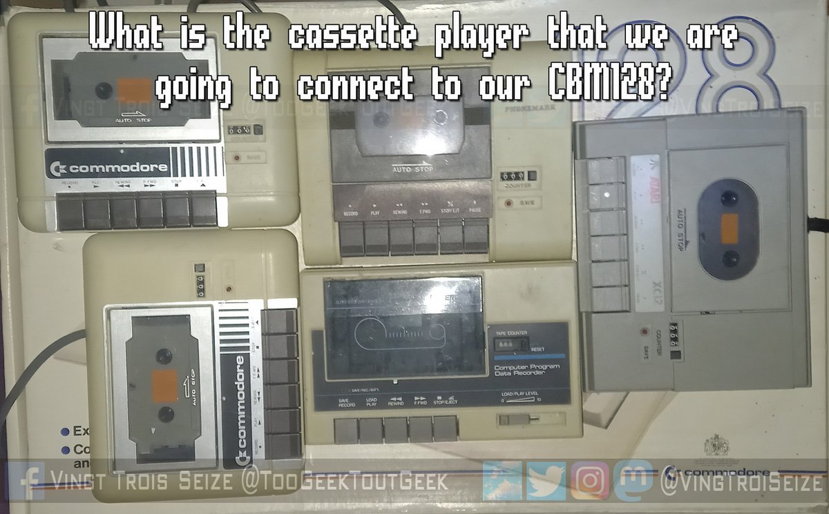 VingTroiSeize's tweet photo. What is the cassette player that we are going to connect to our CBM128?
#Commodore #CBM #C128 #Cassette #CBM1530 #C2N #Datasette #PressPlayOnTape #PeaseWait #8bit #Atari #Joke #retrocomputer #retrogaming #videogames #80s #90s #Geek
READY.
🟦 https://t.co/zZyYHPn1av