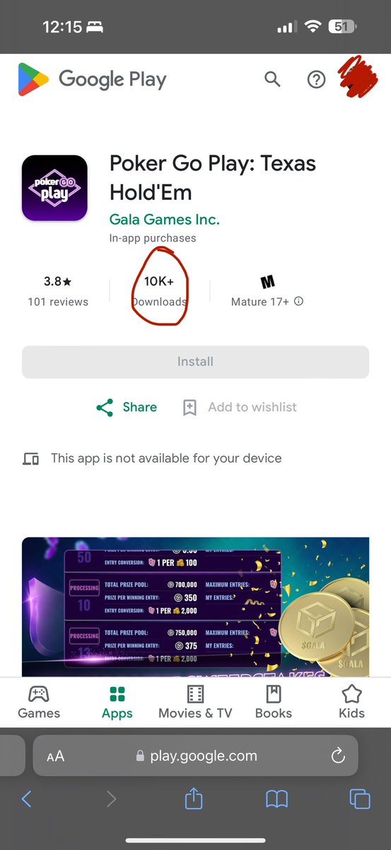 Puffin_18's tweet photo. I am only sharing the android page because other platform like Mac, windows and iOS does not show download numbers. It’s safe to say gala have millions of users already playing their games. If you want to bet on web3 gala is the your best bet https://t.co/MJbCqmQ2bw