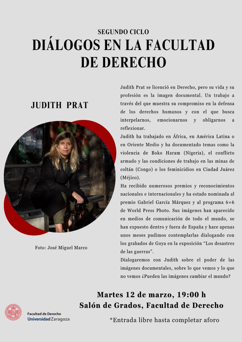 fotoANEF's tweet photo. En Zaragoza, el próximo martes día 12: encuentro con la fotoperiodista Judith Prat @IralaPilar@ANDANAfoto @Ana_Marti_ @PlansMireia @TomasZarza @CarmenDalmau1 @monicalou_photo @fotoIlustracion @pedro__vicente #fotografia #enseñafotografía #comunidadANEF #photography #fotoanef https://t.co/7KODUbusYx