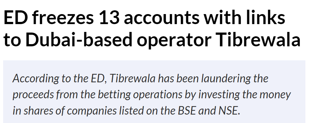 tejasbansal2002's tweet photo. Dubai Based Operator Tibrewala laundering the proceeds from the Mahadev Online Book Betting app

The MOB betting app is a syndicate facilitating illegal betting websites and money laundering through a complex network of benami bank accounts

It's time to be cautious in SME's and Microcaps

13 Entities that have been frozen:

1. Ability Games Pvt Ltd
2. Ability Smartech Pvt Ltd
3. Ability Ventures Pvt Ltd
4. Brilliant Investment Consultants Pvt Ltd
5. Dicovery Buildcon Pvt Ltd
6. Forest Vincom Pvt Ltd
7. Sawarnbhumi Vanijya Pvt Ltd
8. Dream Achievers Consultancy
9. Ecotek General Trading LLC
10. Zenith Multi Trading DMCC
11. Plus Commodities DMCC
12. Caterfield Commodities DMCC
13. JE Impex DMCC

Value of Holdings exceed 600 Cr

Zenith Multi Trading held
Shares - Balu Forge, Pritika Auto, Servo Tech Engineering, Gensol etc

Ecotek held
Shares - Toyam Sports, OK Play, Algoquant Fintech, Balu Forge, Trescon Ltd and Salasar Techno Engineering etc

Carterfield held
Shares - Hazoor Multi Projects, Balu Forge

Sawarnbhumi Vanijya held
Shares - LKP Finance, North Eastern Carrying Corporation, Integra Essentia, Vikas Ecotech, Tiger Logistics.