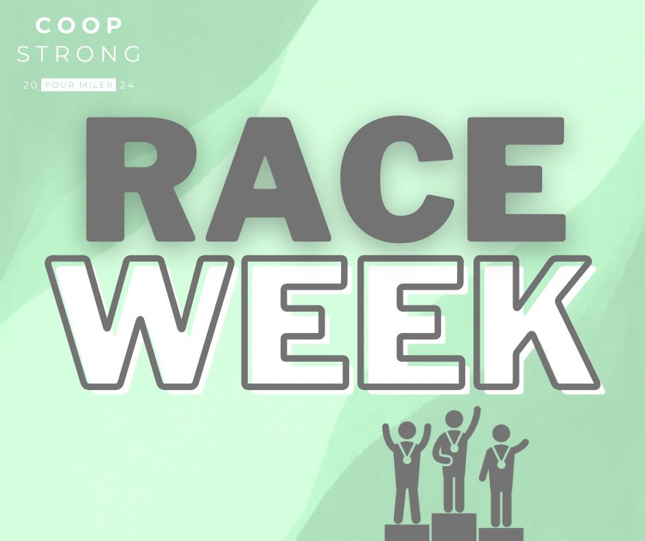 Race Week!

3/15: Pre-Race Party &amp; Packet Pick-Up from 4-6pm at Fleet Feet. We’ll have food from <a href="/ECUVillaVerde/">VillaVerdeECU</a> and music by Patrick Reid!

3/16: Race day! Packet Pick-Up starts at 7:30 &amp; events start at 9am. We’ll see you <a href="/FleetFeetGville/">FleetFeetGreenville</a> bright &amp; early!

runsignup.com/coopstrong