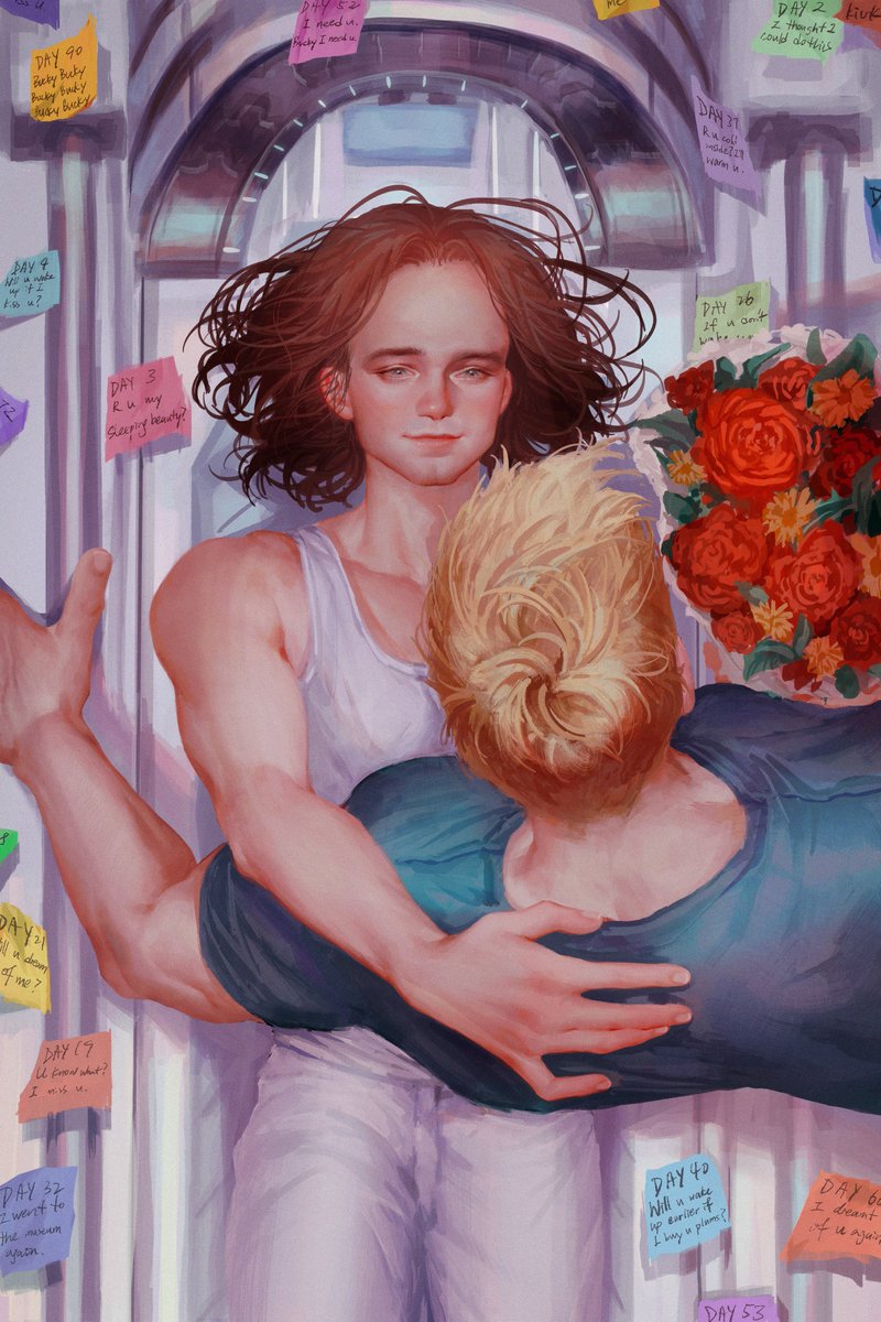 kiu_k's tweet photo. “Morning, big boy, wanna give me a wake up kiss?”

Although I’m late, happy birthday Bucky 🥳🥳 https://t.co/QMzV6mmsSn