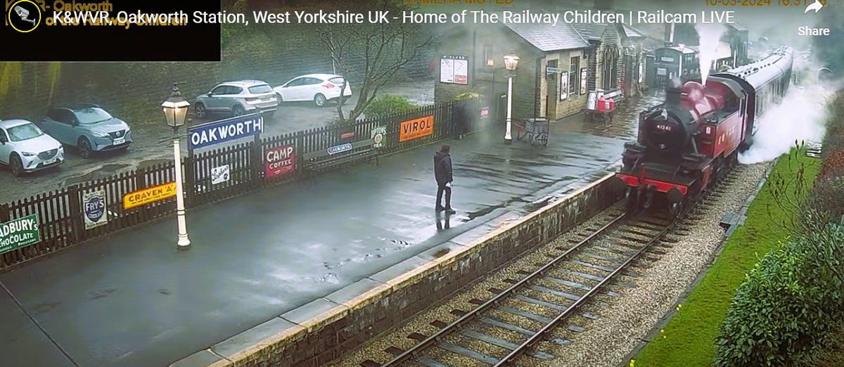 All we needed was 'Bobbie' on the platform saying 'Daddy, my daddy' and this would have been complete. @sallythomsett I can tell if the trains are finished for the day because the little trolley with the churns on it are taken inside. Screen grabbed at 4.30 this afternoon x xx
