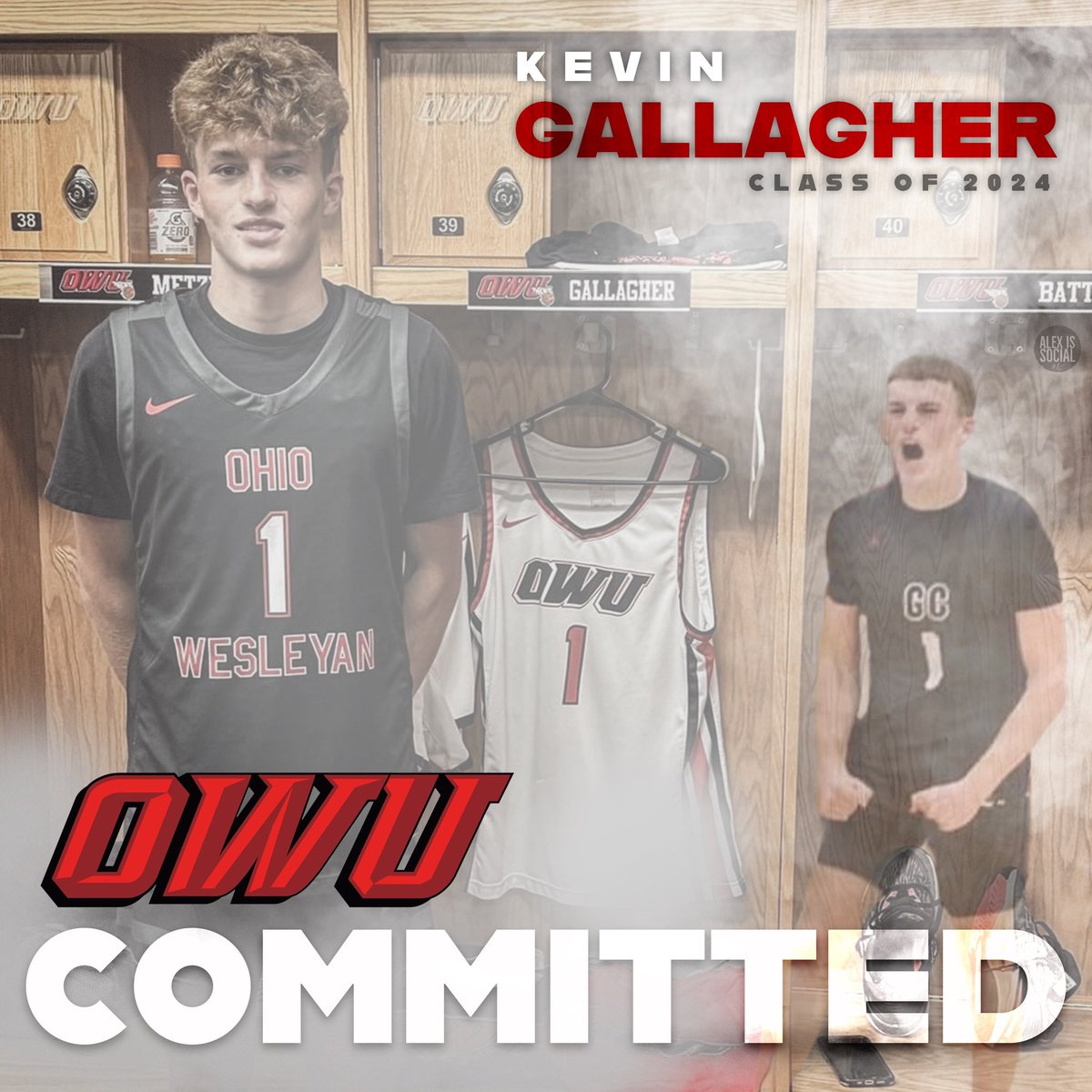 K_Gallagher05's tweet photo. I’m excited to announce my commitment to play basketball at Ohio Wesleyan University!!! #committed #rollshops 🔴⚫️🔴⚫️ https://t.co/Mnp5rZ3j1t
