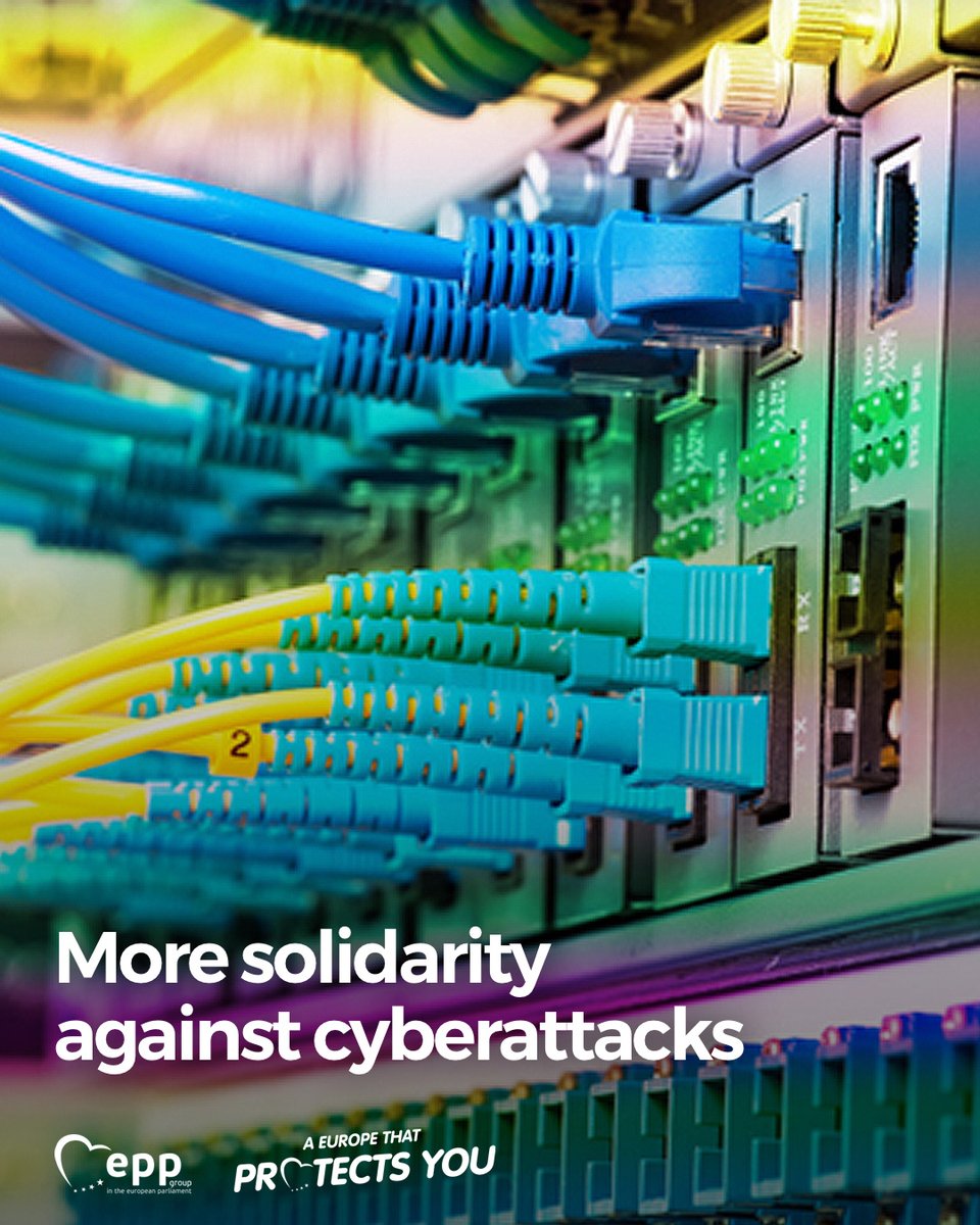 The EU's new Cyber Solidarity Act will: 🔵 make Europe more resilient against cyber threats 🔵 strengthen cooperation in case of cyber attacks This agreement is another step towards stronger #cybersecurity in Europe! Read @ANiebler’s statement: epp.group/lt13pvgv