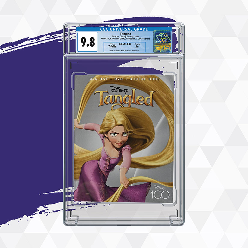 Let's go into a world of magic, adventure, and golden-haired dreams! ✨💙 A Blu-ray as vibrant as Rapuenzel's journey, children and adults alike couldn't resist the allure of high-def enchantment! #DYK CGC Home Video grades DVD and Blu-rays? Submit yours today!