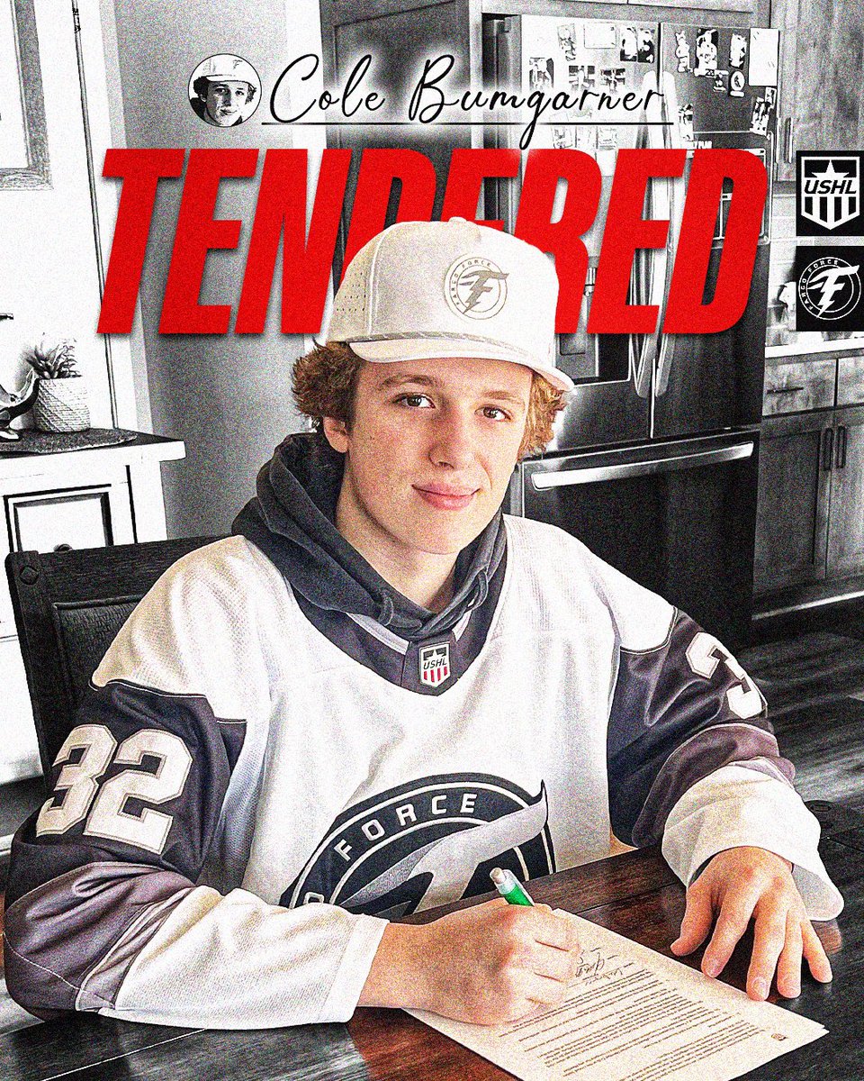TENDER AGREEMENT 🚨 The @FargoForce have signed Cole Bumgarner to a USHL tender for the 2024-25 season. As a result of signing Bumgarner, FGO surrenders their first round pick in Phase I Draft this upcoming spring. Read about this signing 👇 🔗 shorturl.at/fqrsv