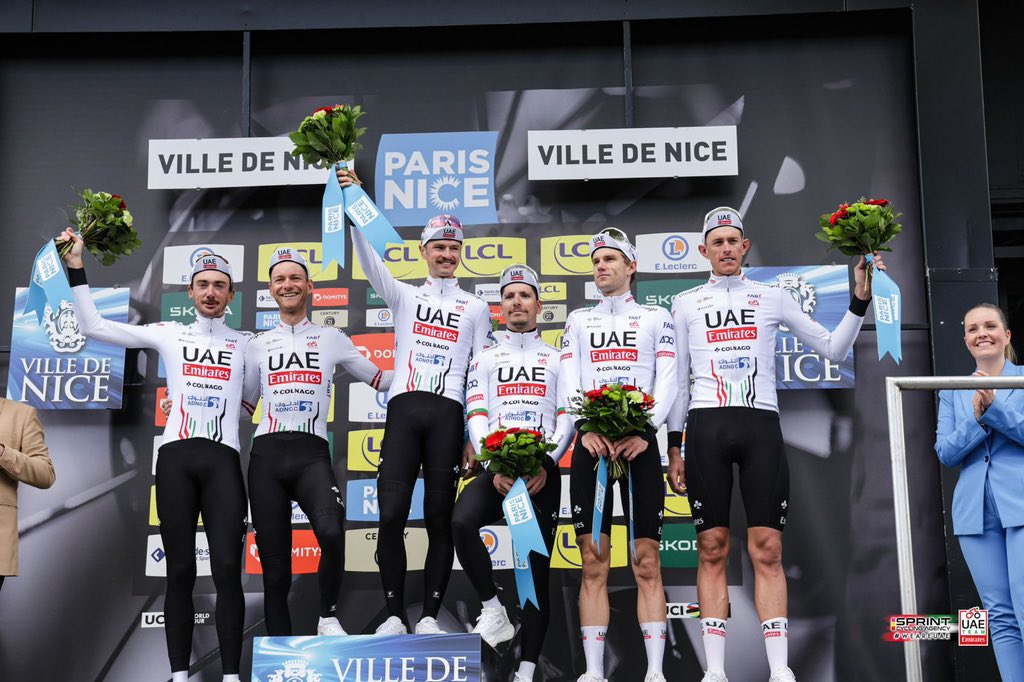 Third place overall, TTT stage win, three days in yellow and the team classification 👏 . 

It’s been a big team effort this week at #ParisNice 🇫🇷.

#UAETeamEmirates #WeAreUAE