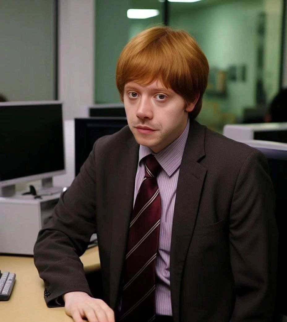 vadimgoreaeu's tweet photo. Today I played a little with my friend, artificial intelligence. 😃We said, let's make a new version of a movie. 🪄Harry Potter: Prisoner of the Office
#gorea #harrypotter https://t.co/YSDJzm2KsN