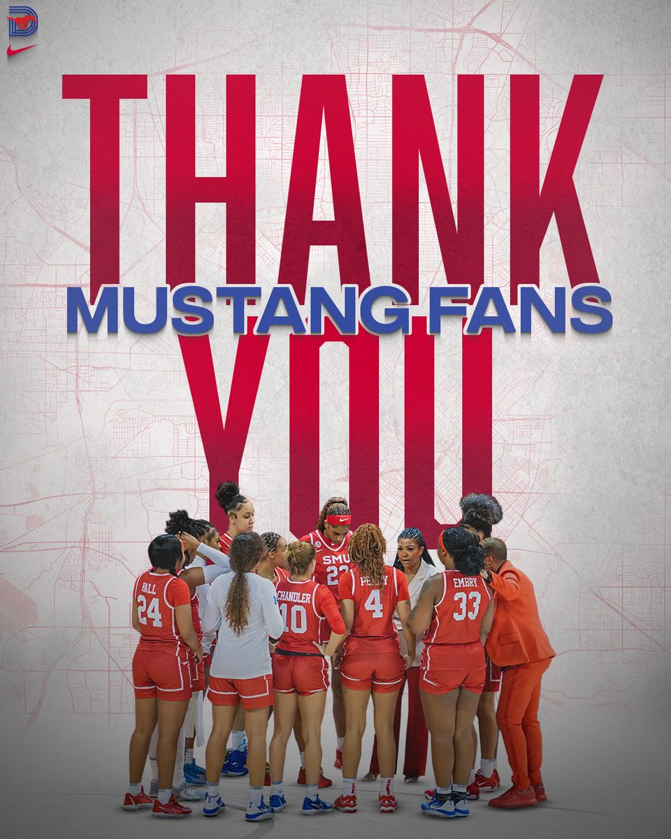 𝒯𝒽𝒶𝓃𝓀 𝓎𝑜𝓊 to all of our amazing Mustang fans for your incredible support this season. We’ll be back 🙌 #PonyUp 🐎⬆️l #SMUWBB