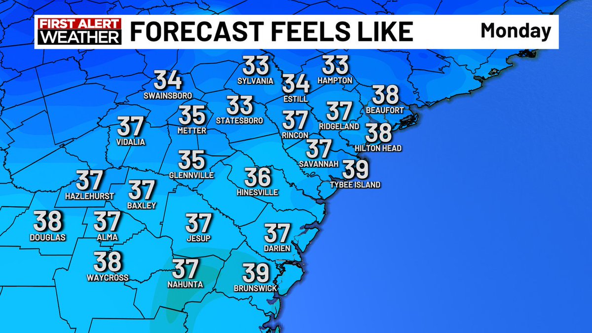 WxDylanSmith's tweet photo. Be ready to need a few extra layers as you walk out the door tomorrow morning! #chillystart #mondaymorning #savannahga https://t.co/t9SX8TBKWR
