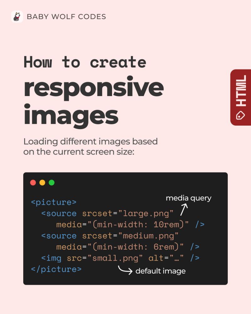 PelvinDreams's tweet image. How To Create Responsive images 🔥
Feel free to Like 👍 &amp; Repost 🔄
Follow @PelvinDreams ⚡ for the most amazing content related to Programming, &amp; Web Development 🚀
#html #css #javascripts #reactjs #nodejs #mernstack #programing #webdevelopment #100daysofcoding #css3