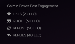 How to farm ELO for $GMRX by <a href="/gaiminio/">GAIMIN</a>

Step 1: Join here ranked.gaimin.io/?referral=3144…
Step 2: Connect your X account
Step 3: Create posts with <a href="/gaiminio/">GAIMIN</a>

Each 24 hours you will be receiving your ELO
Simple as $BLOCK farming