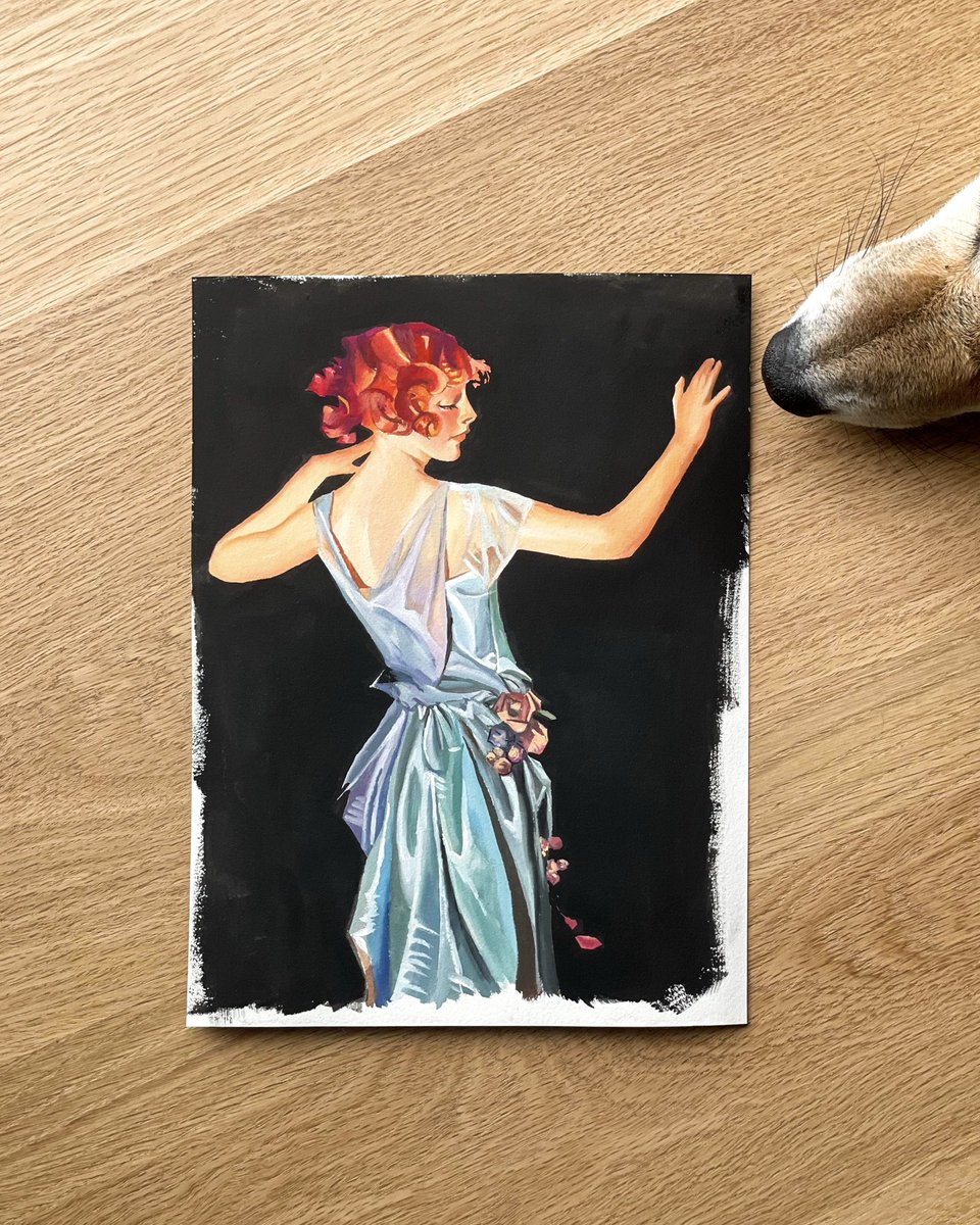 Marie_M_P's tweet image. Master study of a Leyendecker painting in Gouache.
My dog licked the corner
#leyendecker #masterstudy #gouache