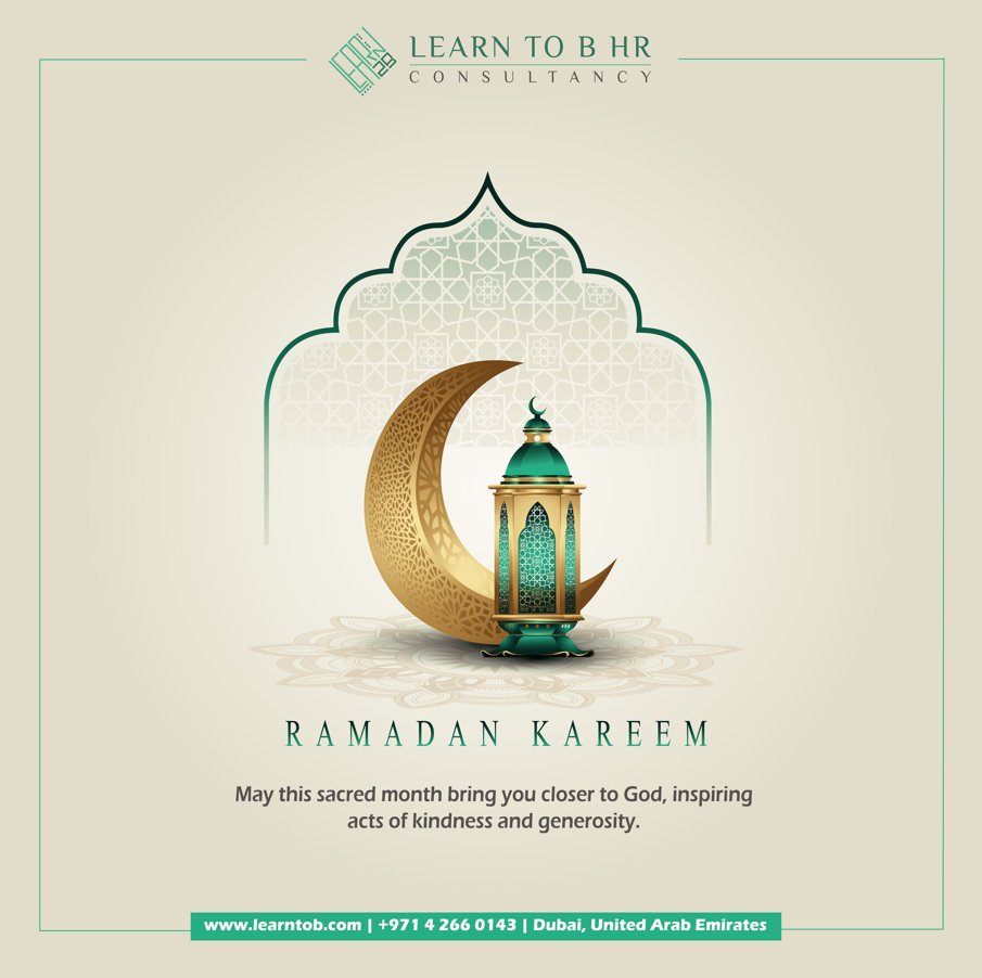 🌙 Ramadan Kareem 🌙

Wishing you and your loved ones a blessed Ramadan filled with peace, joy, and spiritual fulfillment.

#RamadanKareem #Blessings #Peace #Reflection #Unity #LearnToB #LearnToBHRConsultancy
