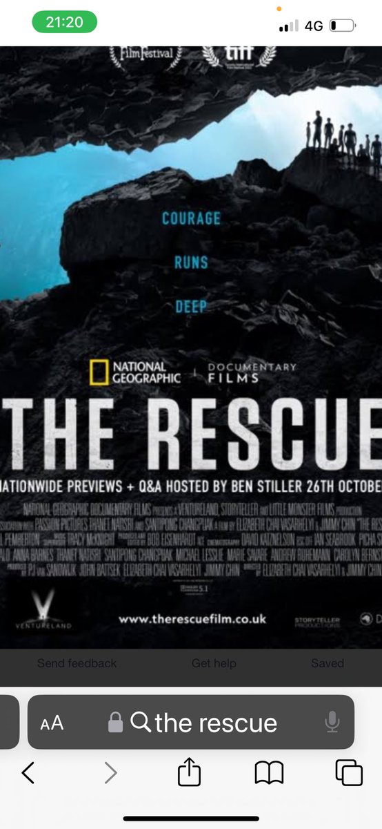 If you watch just one film this year. One of the most powerfully moving and inspirational films about human endeavour. Cant fail to be moved by it. 'Generosity is the beginning of all things' #therescue