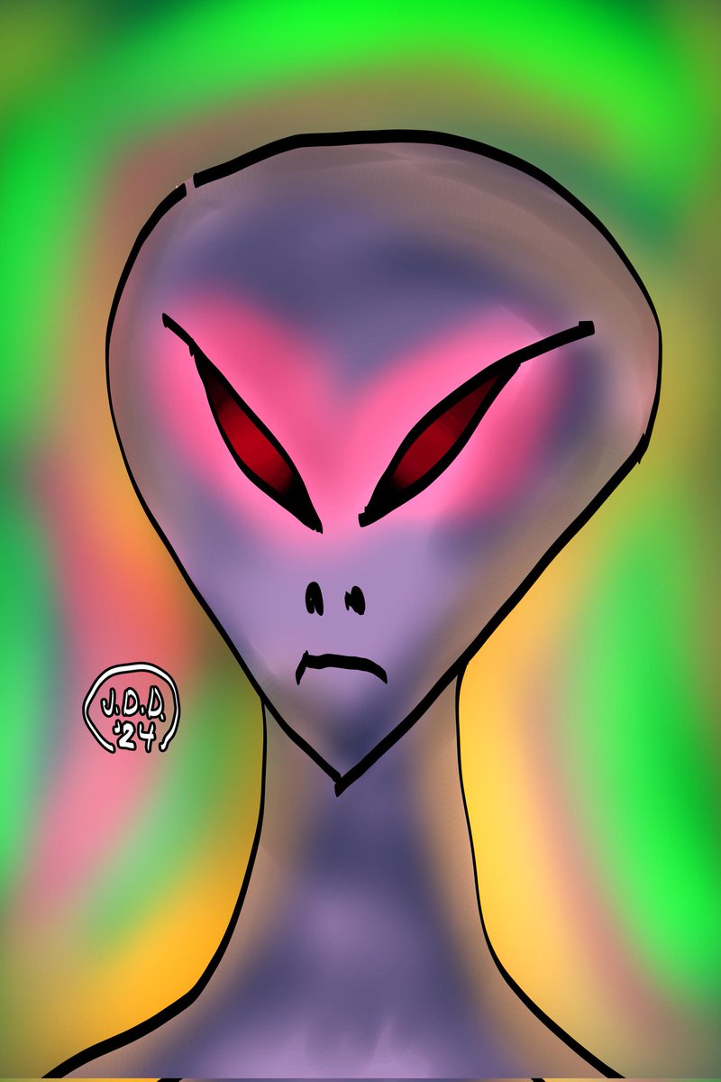 Drew a #digitalart quick portrait of an grey #alien 👽 from Zeta Reticali... #sketch #thetruthisoutthere