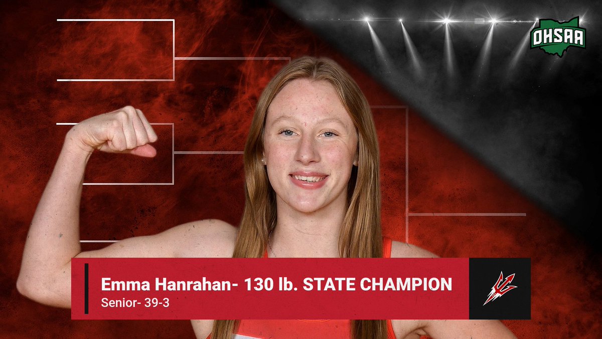 Emma Hanrahan has done it!! She ends her career by winning the 2023-2024 State Championship, in the 130 lb. weight class, by pin. Emma ends the season at 39-3 and the first female STATE CHAMPION In Tippecanoe Wrestling history. @TippWrestling #compete