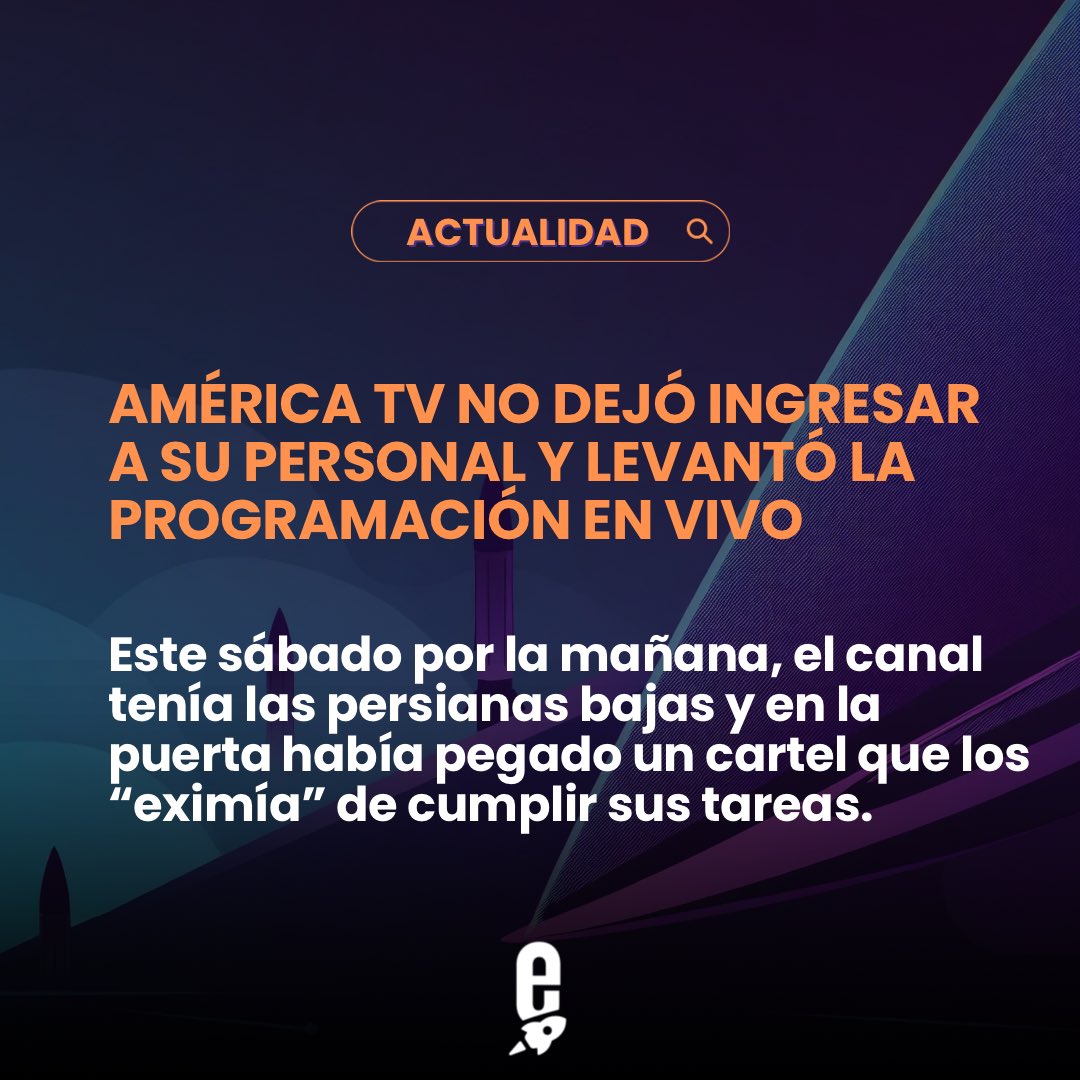 📺 El Sábado por la mañana, el personal de #AméricaTV se encontró con una situación inesperada: el canal cerrado y un cartel que eximia a todos de trabajar por supuestos 'graves incumplimientos'.

🔇 El Sindicato Argentino de Televisión (#SatSaid) realizó paros sorpresivos esta