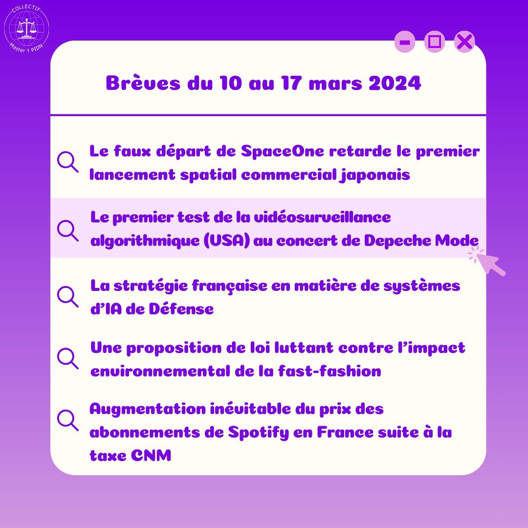 Master1_PIDN's tweet photo. Bonsoir à toutes et à tous,

📝Les brèves du 10 au 17 mars sont disponibles sur notre blog (lien dans le THREAD).

#IPIT #IP #IT #M1PIDN #CollectifIPIT https://t.co/tdftkVzC2C