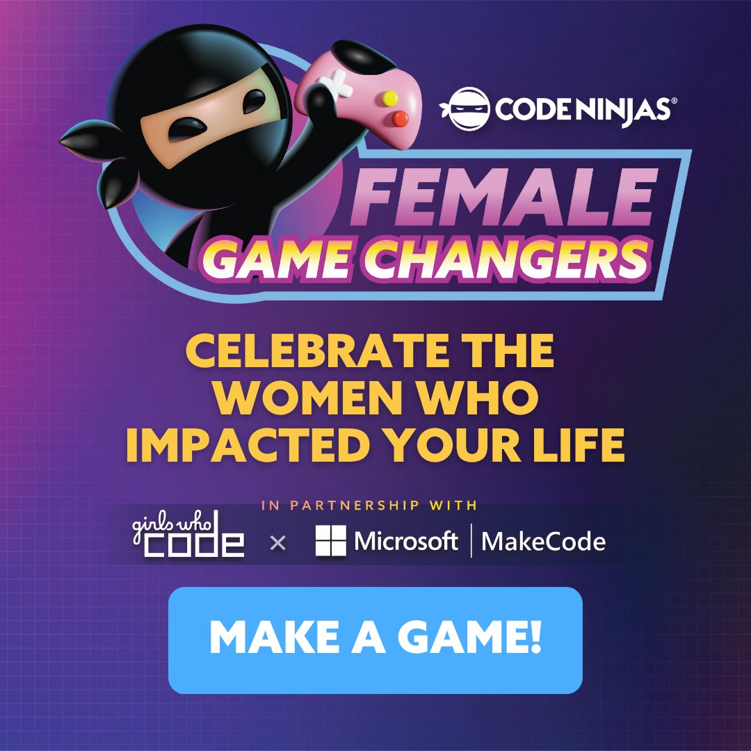 CodeNinjasALX's tweet image. 💖 21 days left for Female Game Changer entries. Participants can win prizes like a Meta Quest 3 and more! See all the details on our website!