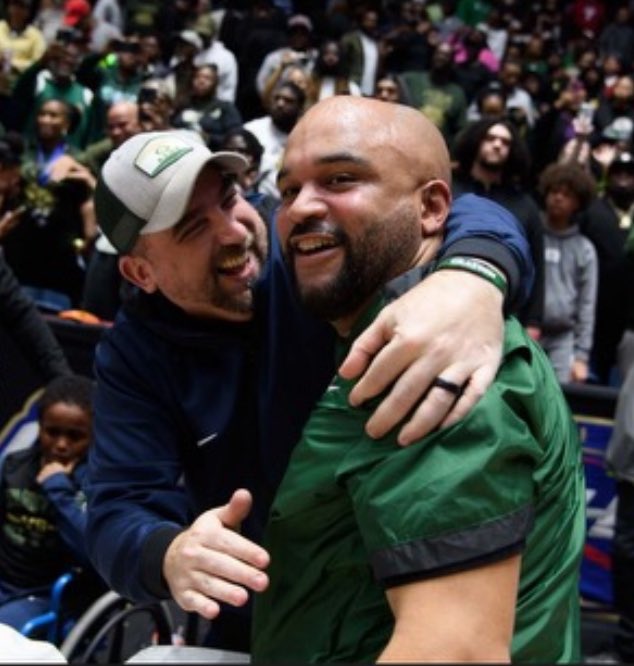 Three years ago this guy went to bat for me with admin to get me to Grayson. Yesterday I got to win a championship with him. Sometimes it’s bigger than basketball. #RamFam @CoachGP20