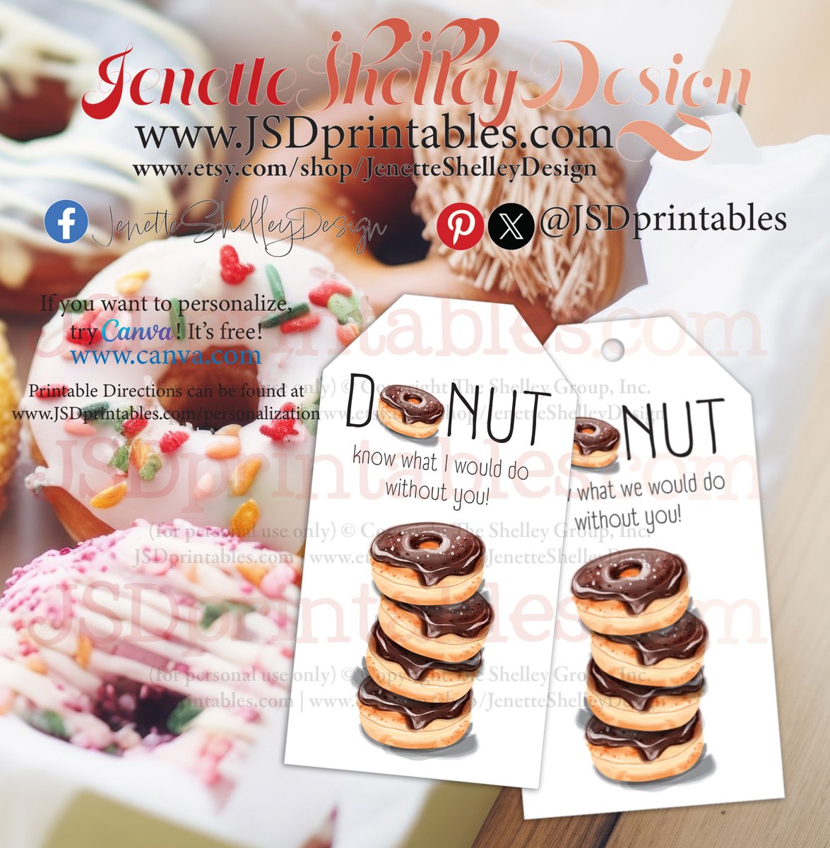 jsdprintables.com/product-page/d… With a fun donut-themed design and customizable message, you can add a personal touch to your gift-giving. @jsdprintables #printables #shopsmall #gifts #gifttags #donuts #doughnuts #doughnut #donutlover #donutshop #donutlove #sweets #donutday #breakfast