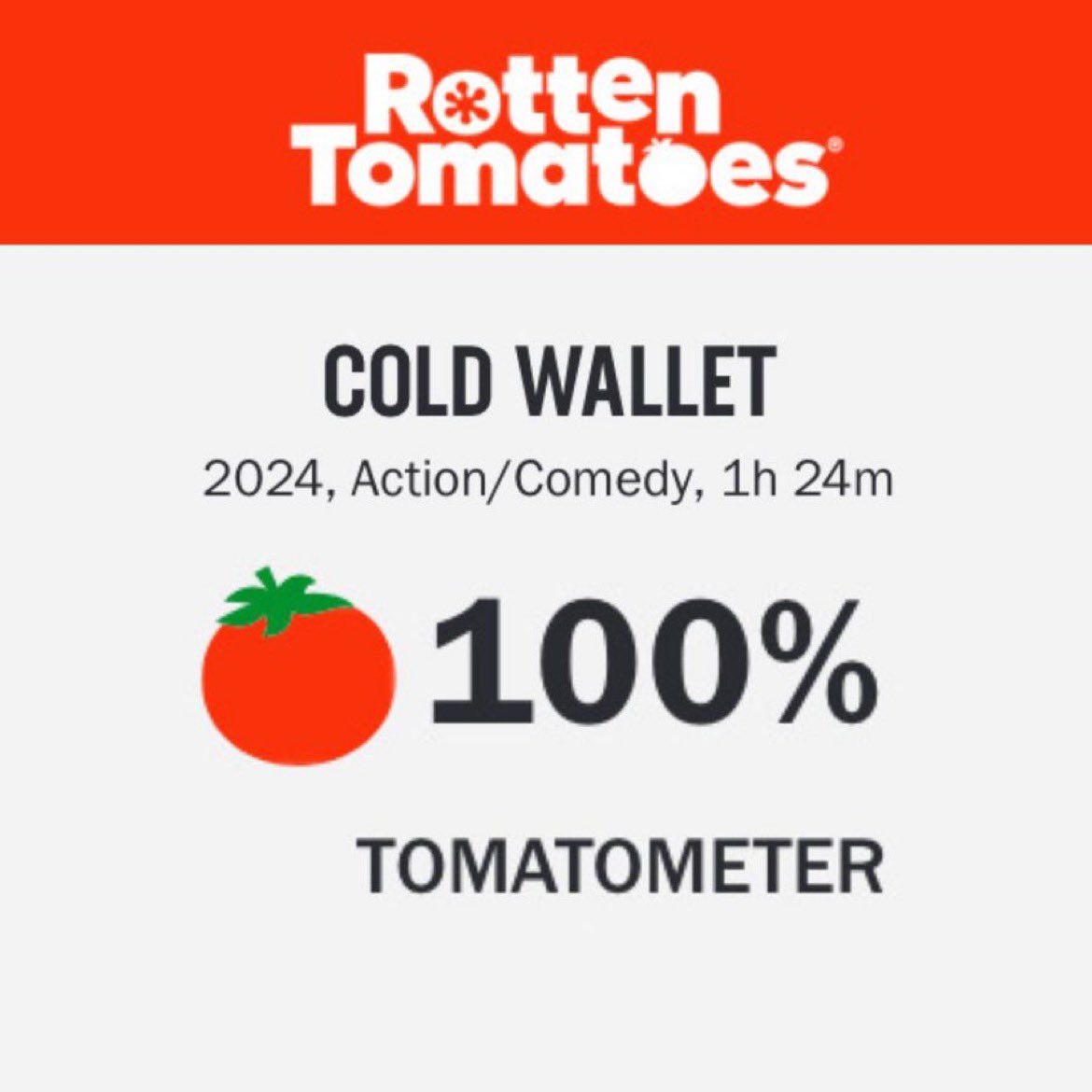 COLD WALLET has a 100% rating on Rotten Tomatoes! #coldwallet  #coldwalletmovie #coldwalletfilm #rottentomatoes #sxsw #sxsw2024 #thriller  #thrillermovie #crypto #cryptocurrency #film3 @DCP_Foundation @joegrand  @sxsw @VanishingAngle @Theta_Network