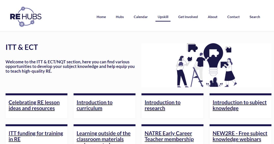 We have a specific area on our website for ITE/ECTs.

Take a look &amp; find links to CPD, subject knowledge and much more! re-hubs.uk/upskill/itt-ec…
