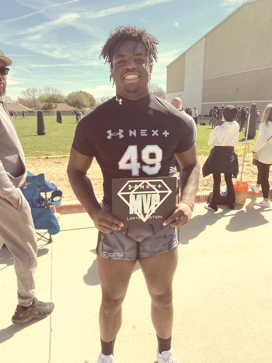 LB  MVP AT UA NEXT CAMP,
 Blessed for the opportunity to compete today.
  #Datwork #SOD