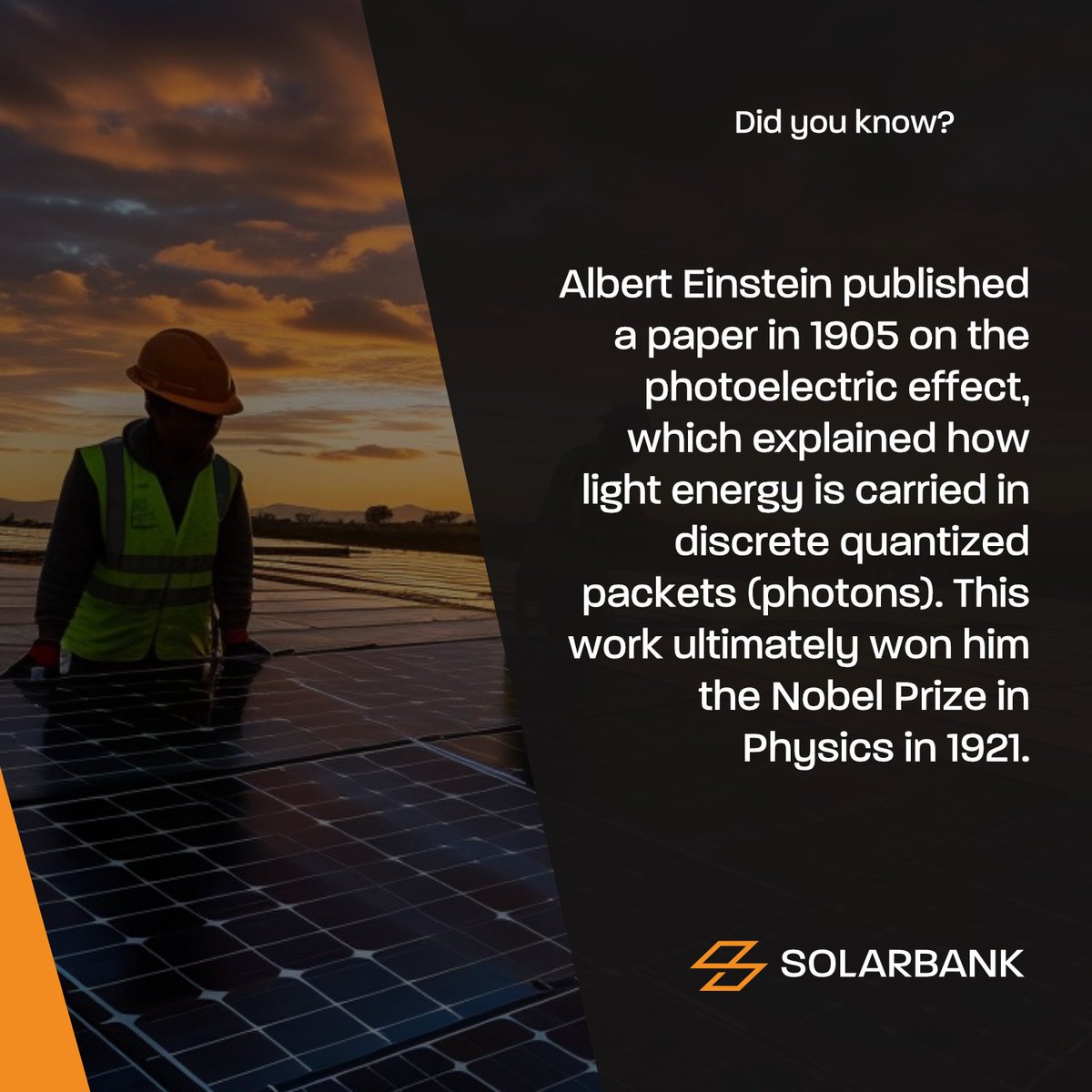 Einstein’s Photovoltaic Theory 

#didyouknow #historyofsolar #sustainability #solarfacts