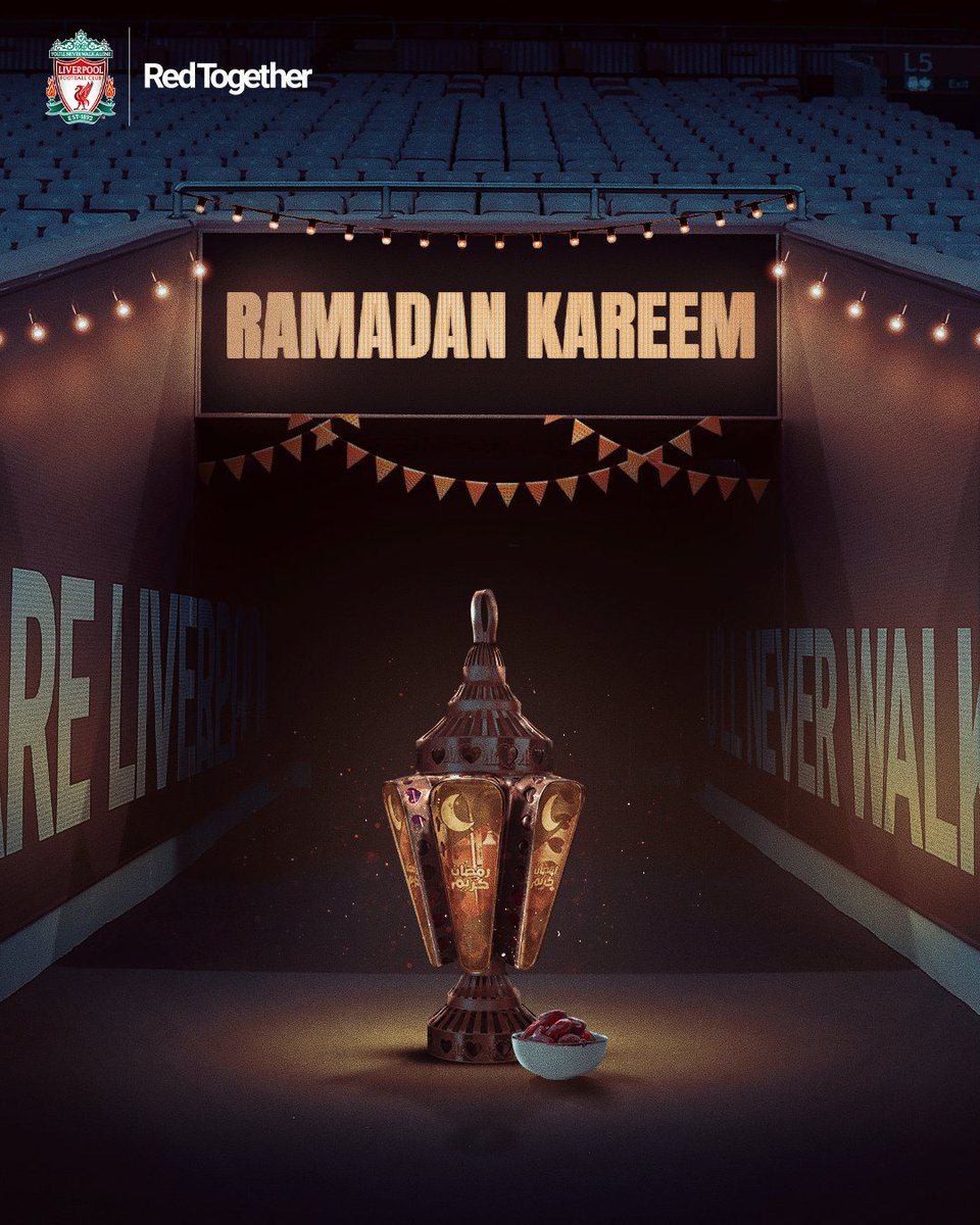 LFC's tweet image. Ramadan Kareem from all of us at Liverpool FC ❤️

 #ramadanmubarak