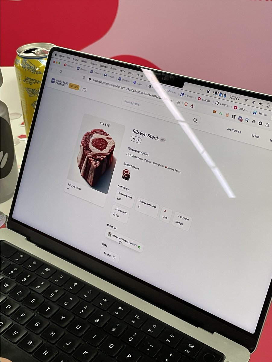 JeanCavallera's tweet image. The #LUKSO tech team was also hacking during #ETHDenver2024 . With our own little smart contract project leveraging the LSP8 standard.

Idea fueled by talking @JakGrills  and its passion for grilling and steaks 🥩 🔥

Outcome: the Proof Of Steaks NFT Collection 🎨 🥩 (on LUKSO