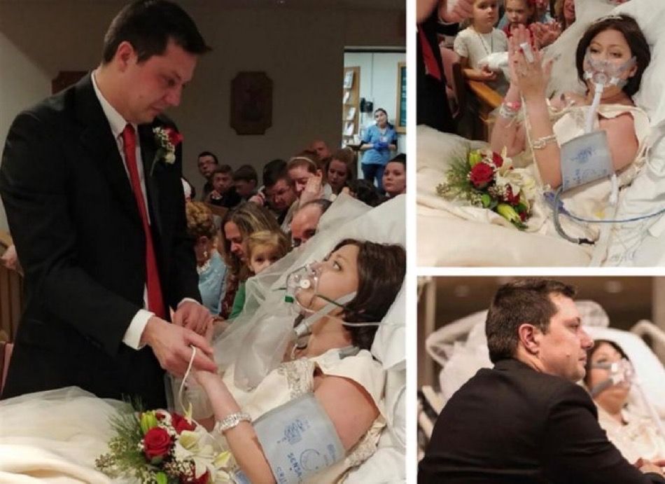 PicturesFoIder's tweet photo. This woman got married in a hospital hours before she died of cancer 😢 https://t.co/xFQPhBoVaG