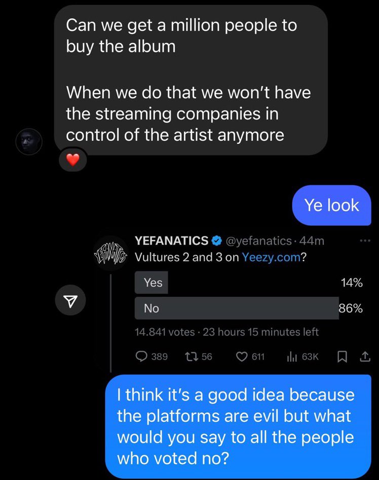 CrAstro2's tweet photo. YEFANATICS SHARED THE POLL TO YE‼️ https://t.co/FvOMINp5FH