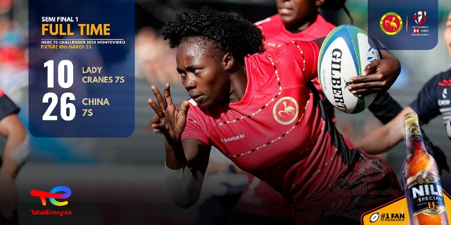 We are so proud of you Lady Cranes, the strides made and achievement this far. We are right behind you into the third place play-off. #NileSpecialRugby #UnmatchedinGold #TotalEnergiesuganda