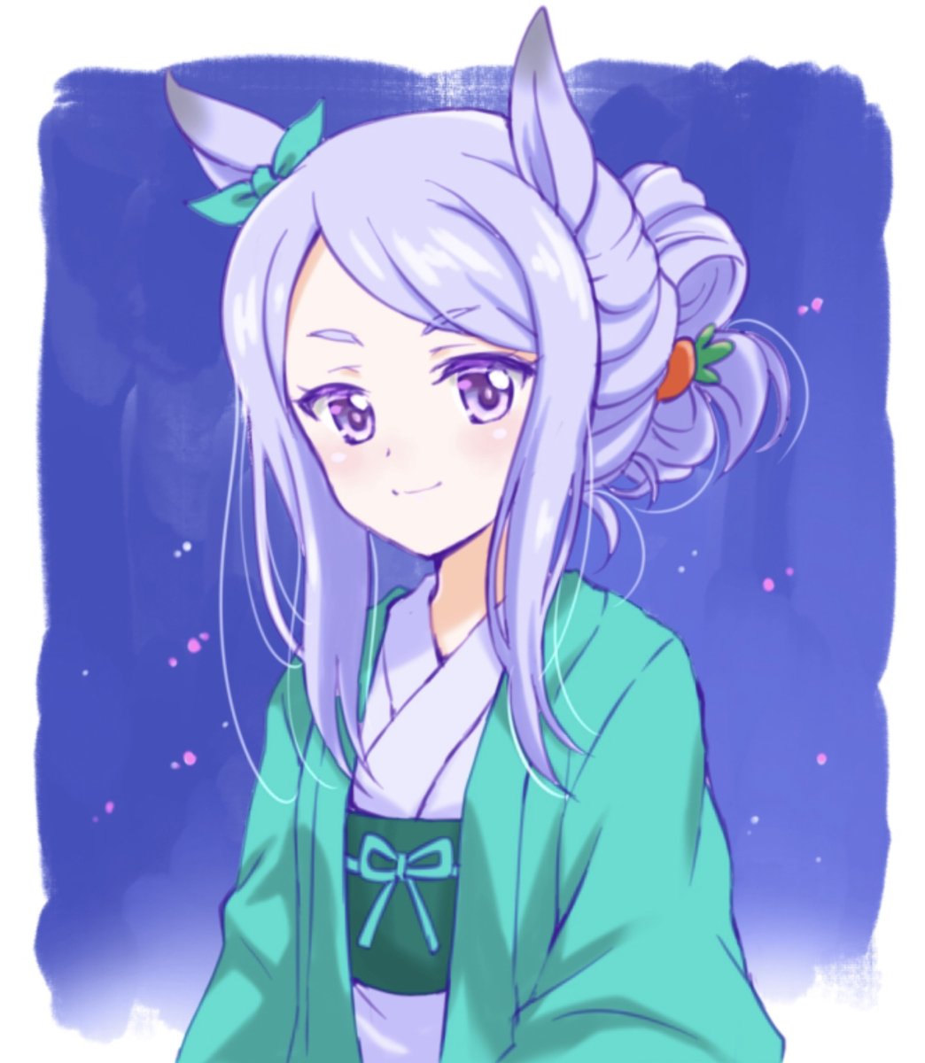 mejiro mcqueen (umamusume) 1girl animal ears solo japanese clothes horse ears kimono purple eyes  illustration images