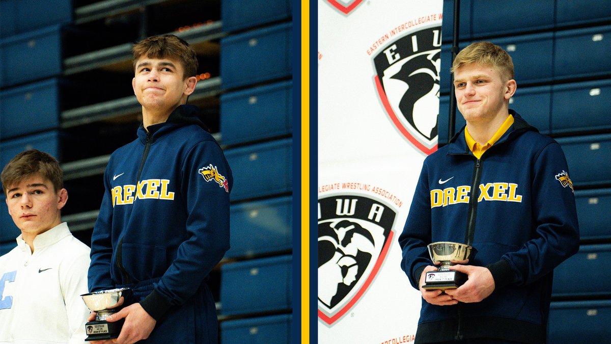 DrexelWrestling's tweet photo. Dom Findora and Cody Walsh Finish on the Podium at EIWA Championships! #BringTheHEAT 

STORY | https://t.co/Sa1g2503Uk https://t.co/MYptl78JdE