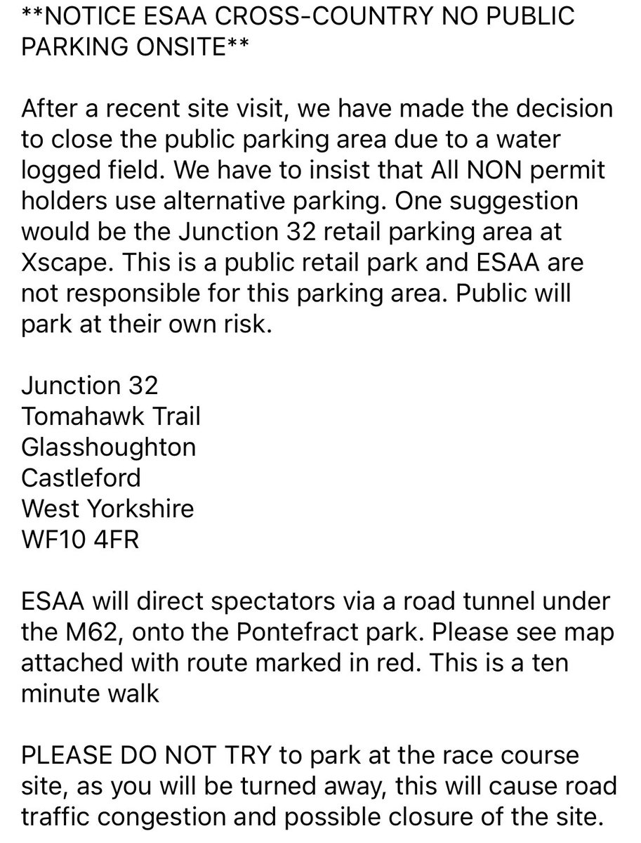 SchoolAthletics's tweet photo. **NOTICE ESAA CROSS-COUNTRY NO PUBLIC PARKING ONSITE** https://t.co/67fPSfHrRJ