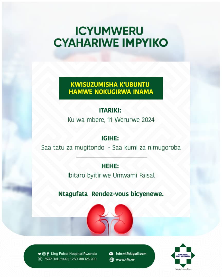 Rwanda World Kidney Week. Please Join. No charges...