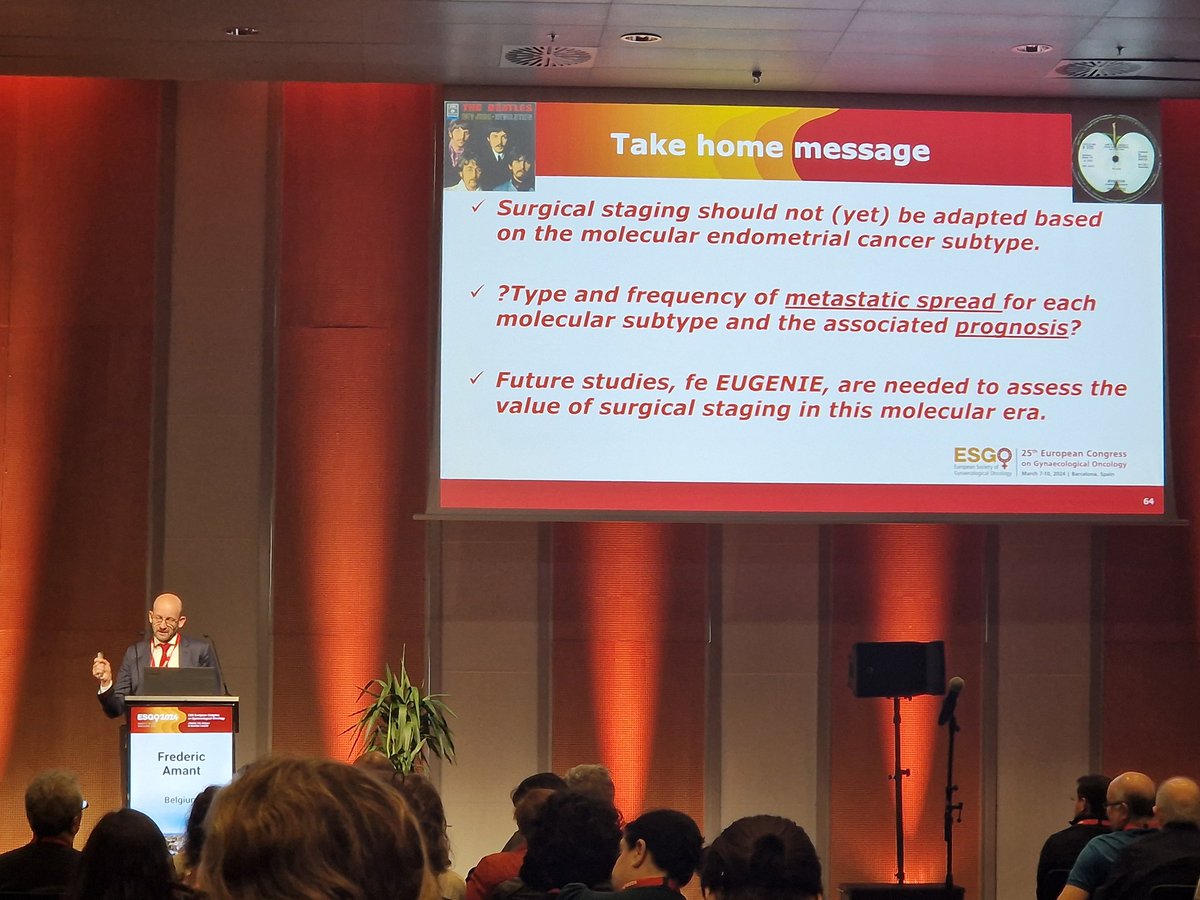 Ana Conde Adán (@dra_anaconde) on Twitter photo -"Don't forget what we have learned from staging" this is one of Dr Leitao <a href="/leitaomd/">Mario M. Leitao, Jr</a> suggestions about the surgical management of Endometrial Cancer taking into account genomics.
-Dr Frédéric Ammant said that we need further studies to assess the value of surgical staging in -"Don't forget what we have learned from staging" this is one of Dr Leitao <a href="/leitaomd/">Mario M. Leitao, Jr</a> suggestions about the surgical management of Endometrial Cancer taking into account genomics.
-Dr Frédéric Ammant said that we need further studies to assess the value of surgical staging in