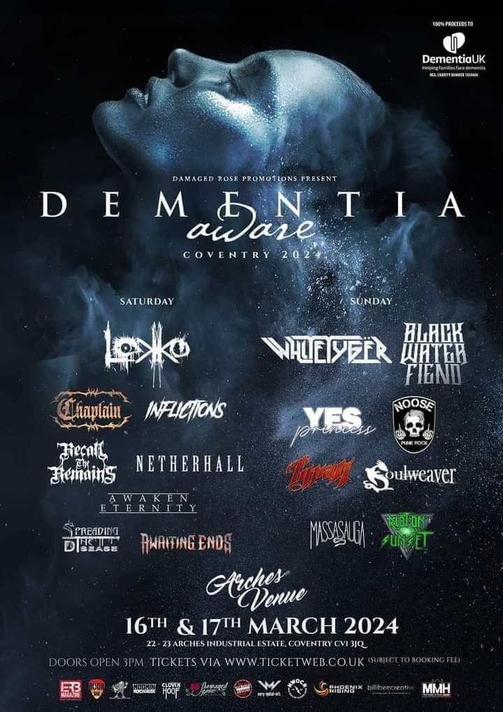 Soulweaverband's tweet photo. JUST 1 WEEK TO GO!!! 🤘🤘🤘
Dementia Aware Fest Coventry 2024 next Sunday (17th) at @ArchesvenueCov
All profits go to @DementiaUK
Tickets available now: https://t.co/tf3hBcSWYM
#dementiauk #dementiaawareness
#londondrumstickcompany #statusgraphite #fendercustomshop
#livemusic https://t.co/D8TwsaiNLl