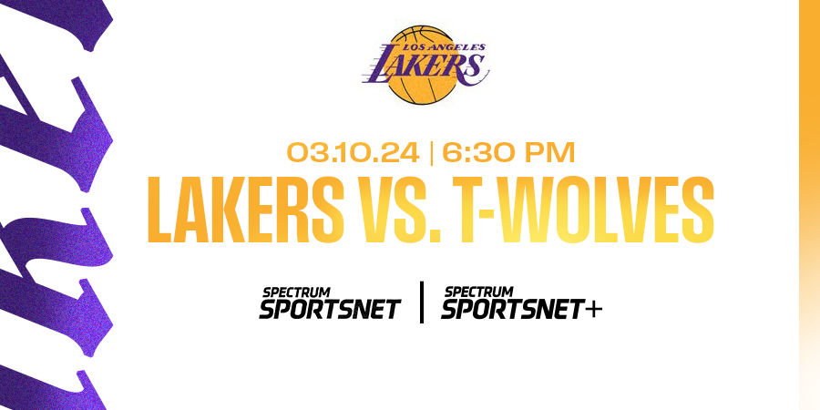 #LakeShow vs. Timberwolves at 6:30 PM. 🍿 Catch tonight's game on Spectrum SportsNet+! 📺: nba.com/sportsnet
