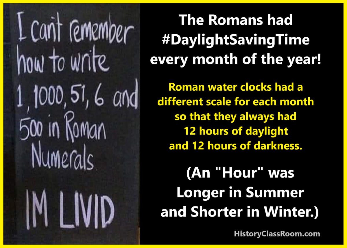 dpeel10's tweet image. Changing Clocks 2 Times A Year?
The Romans did it EVERY MONTH of the Year! 😮
#DaylightSavingTime #Roman #WaterClocks