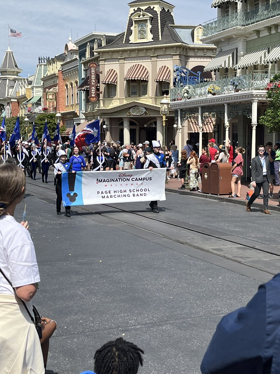 On vacation at Disney World and got to see the best high school band performing on Main Street USA. <a href="/wcsPHSband/">The Page Band</a>